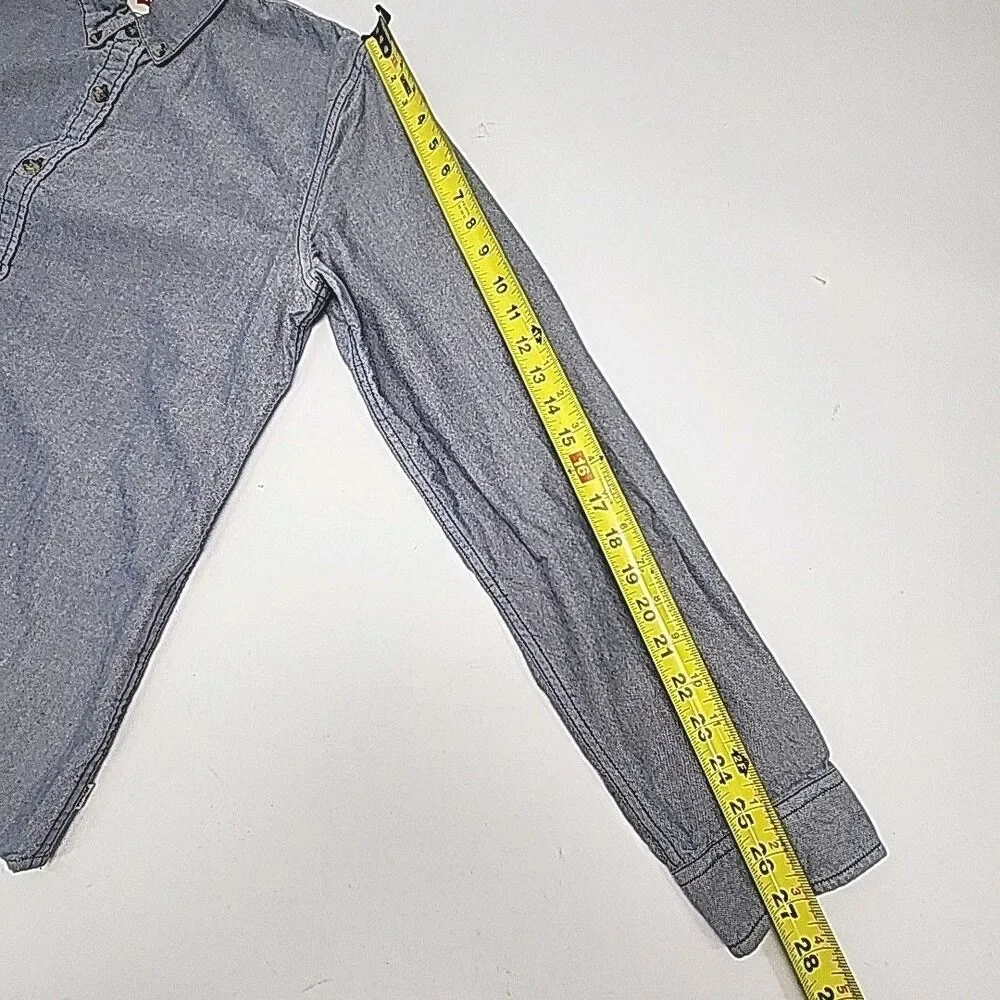 Levi’s Shirt Modern Fit Cotton Men’s Size XL Blue Chambray Denim Button Long Slv